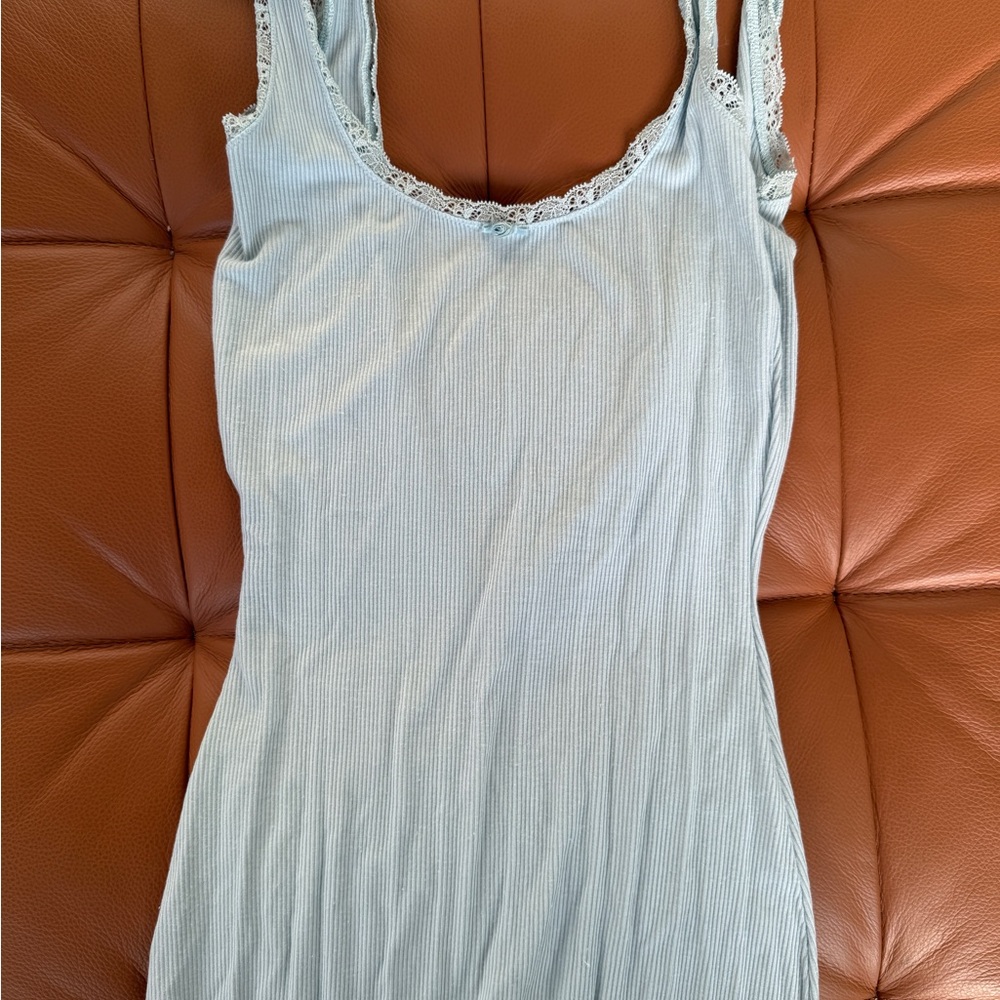 Skims soft lounge scoop back Light Blue Lace Trim